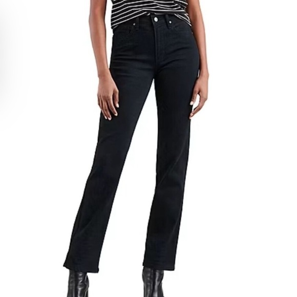 Levi's Denim - LEVI'S‎ 724 HIGH RISE STRAIGHT BLACK STRETCH JEANS Size 29